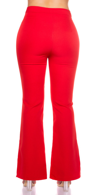 classic bootcut broek met split rood